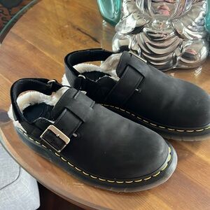 Dr. Martens Jorge II black nubuck shoes, new in box, US 8 euro 39. Sherpa lined
